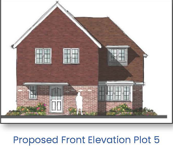 Lot: 37 - FOUR-BEDROOM DETACHED HOUSE AND LAND WITH PLANNING FOR FOUR ADDITIONAL DWELLINGS - Front elevation plot 4